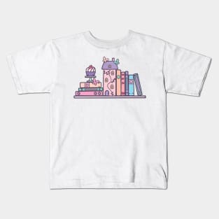 Cute pastel bookshelf Kids T-Shirt